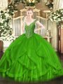 Sumptuous Tulle Sleeveless Floor Length Sweet 16 Quinceanera Dress and Beading and Ruffles