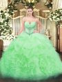 Spectacular Sweetheart Lace Up Beading and Ruffles and Pick Ups Quinceanera Gown Sleeveless