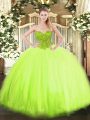 Extravagant Organza and Tulle Sleeveless Floor Length Sweet 16 Dresses and Beading