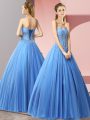 Beautiful Baby Blue Sweetheart Lace Up Beading Prom Dress Sleeveless