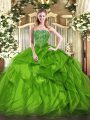 Romantic Lace Up Strapless Beading and Ruffles Sweet 16 Dresses Organza Sleeveless,Silhouette: Ball GownsNeckline: straplessSleeve Length: sleevelessHemline/Train: floor lengthBack Detail: lace upEmbellishment: beading,rufflesFabric: organzaShown Color: spring green(Color & Style representation may vary by monitor.)Occasion: military ball,sweet 16,quinceaneraSeason: spring,summer,fall,winterFully Lined: YesBuilt-In Bra: Yes