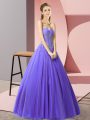 Artistic Sweetheart Sleeveless Lace Up Prom Party Dress Lavender Tulle