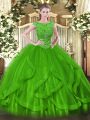 Elegant Sleeveless Zipper Floor Length Beading 15 Quinceanera Dress