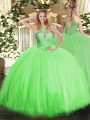 On Sale Tulle Lace Up Halter Top Sleeveless Floor Length Sweet 16 Dress Beading