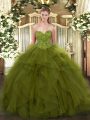 Traditional Sleeveless Lace Up Floor Length Beading Ball Gown Prom Dress
