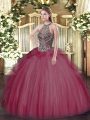 Sleeveless Beading Lace Up 15 Quinceanera Dress