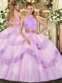 Graceful Sweetheart Sleeveless Tulle Sweet 16 Quinceanera Dress Beading and Lace and Ruffles Criss Cross