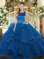 Fantastic Tulle Sleeveless Floor Length Quinceanera Gowns and Ruffles