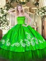 Romantic Vestidos de Quinceanera Military Ball and Sweet 16 and Quinceanera with Embroidery Strapless Sleeveless Zipper