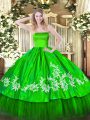 Romantic Vestidos de Quinceanera Military Ball and Sweet 16 and Quinceanera with Embroidery Strapless Sleeveless Zipper