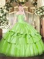 Superior Organza and Taffeta Off The Shoulder Sleeveless Lace Up Beading and Ruffled Layers Sweet 16 Dresses in