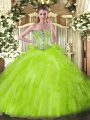 Most Popular Sleeveless Tulle Lace Up Vestidos de Quinceanera for Sweet 16 and Quinceanera