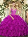Modern Sleeveless Beading and Ruffles Lace Up Sweet 16 Quinceanera Dress