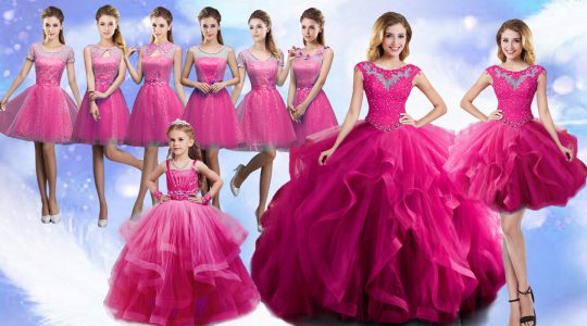 Sleeveless Beading and Ruffles Lace Up Quinceanera Dress