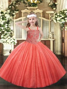 Sleeveless Beading Lace Up High School Pageant Dress