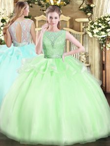Backless 15 Quinceanera Dress Lace Sleeveless Floor Length