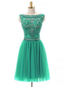 Ideal Sleeveless Beading Zipper Prom Gown
