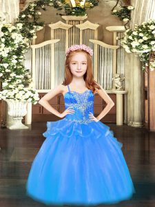 Sleeveless Beading Lace Up Custom Made Pageant Dress