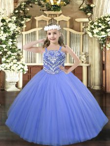 Sleeveless Lace Up Floor Length Beading Little Girls Pageant Dress Wholesale