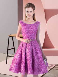 Discount Lilac Prom Party Dress Prom and Party with Belt Scoop Sleeveless Lace Up