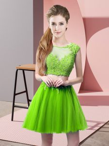 Prom Gown Prom and Party with Appliques Scoop Sleeveless Zipper