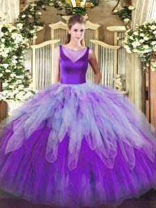 Classical Multi-color Sleeveless Organza Side Zipper Quinceanera Dress for Sweet 16 and Quinceanera
