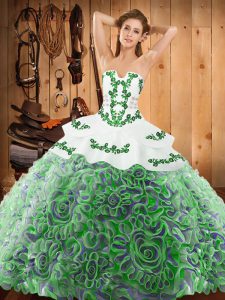 Popular With Train Ball Gowns Sleeveless Multi-color Quinceanera Dresses Sweep Train Lace Up