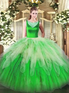 New Style Multi-color Sleeveless Tulle Side Zipper Vestidos de Quinceanera for Sweet 16 and Quinceanera