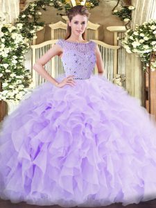 Floor Length Ball Gowns Sleeveless Lavender 15 Quinceanera Dress Zipper