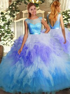 Sleeveless Beading and Ruffles Backless Ball Gown Prom Dress