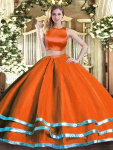 Comfortable Rust Red Criss Cross High-neck Ruching Quinceanera Dress Tulle Sleeveless