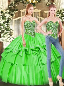 Lace Up Sweetheart Ruffled Layers 15th Birthday Dress Tulle Sleeveless