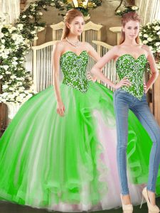 Artistic Floor Length Quinceanera Gown Sweetheart Sleeveless Lace Up
