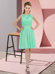 Custom Design Apple Green Sleeveless Sequins Knee Length Quinceanera Dama Dress