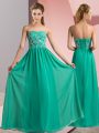 Beading Mother Of The Bride Dress Turquoise Lace Up Sleeveless Floor Length
