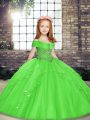 Sleeveless Beading Lace Up Pageant Dress