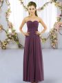 Sweetheart Sleeveless Lace Up Wedding Guest Dresses Dark Purple Chiffon