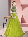 Enchanting Olive Green Sleeveless Tulle Backless Homecoming Dress for Prom and Party and Military Ball