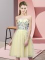 Sweetheart Sleeveless Tulle Dama Dress for Quinceanera Appliques Lace Up