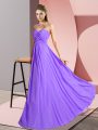 Beauteous Lavender Sleeveless Chiffon Lace Up Ball Gown Prom Dress for Prom and Party