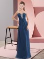Navy Blue Sleeveless Chiffon Zipper Military Ball Dresses For Women for Prom and Party