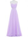 Empire Prom Evening Gown Lavender Scoop Chiffon Sleeveless Floor Length Backless