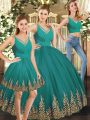 Nice Tulle Sleeveless Floor Length Sweet 16 Dresses and Embroidery