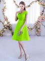 Deluxe Yellow Green Cap Sleeves Lace Lace Up Court Dresses for Sweet 16 for Wedding Party