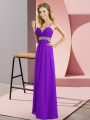 Nice Purple Straps Criss Cross Beading Womens Party Dresses Sleeveless