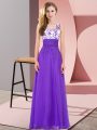 Pretty Scoop Sleeveless Chiffon Damas Dress Appliques Backless