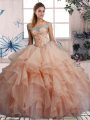 Fashion Floor Length Pink Ball Gown Prom Dress Off The Shoulder Sleeveless Lace Up