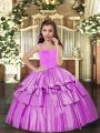 Top Selling Lilac Ball Gowns Ruffled Layers Kids Formal Wear Lace Up Sleeveless Floor Length