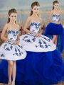 Ideal Sweetheart Sleeveless Lace Up Sweet 16 Dresses Royal Blue Tulle