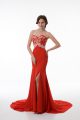 Unique Chiffon Sleeveless Celebrity Style Dress Brush Train and Beading and Appliques